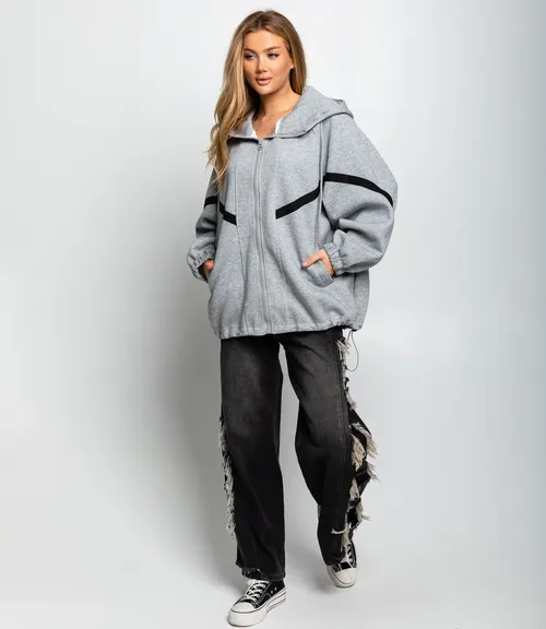 Толстовка #КТ5993, серый меланж