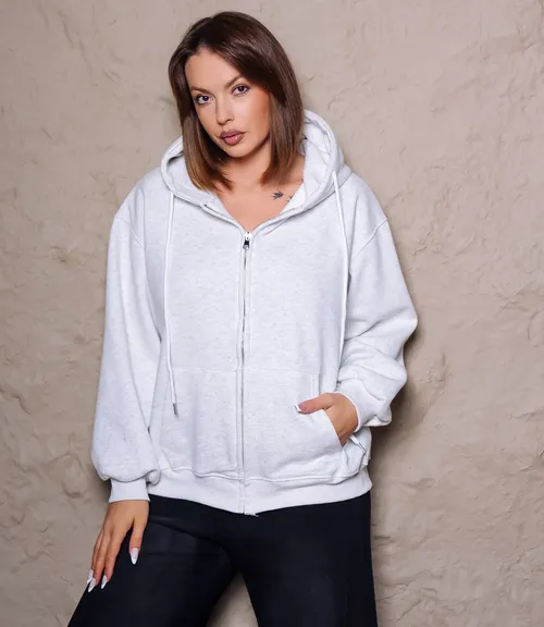 Толстовка #КТ900 (1), светло-серый меланж