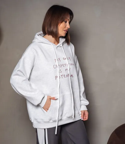 Худи #КТ706 (3), светло-серый меланж