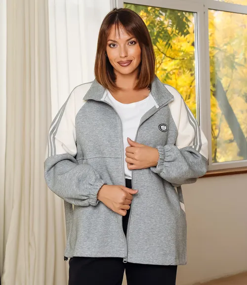 Толстовка #КТ5996 (1), серый меланж