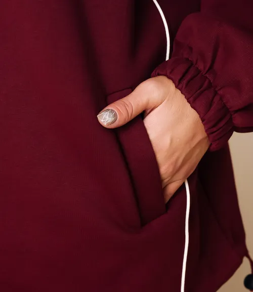 Толстовка #КТ536, бордовый