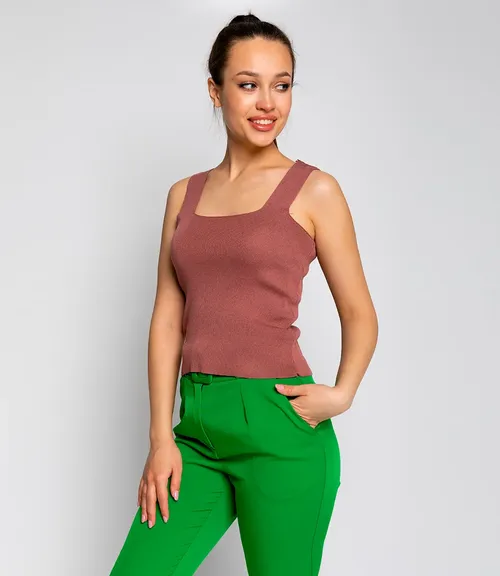 Топ #КТ82112, шоколад - фото 3