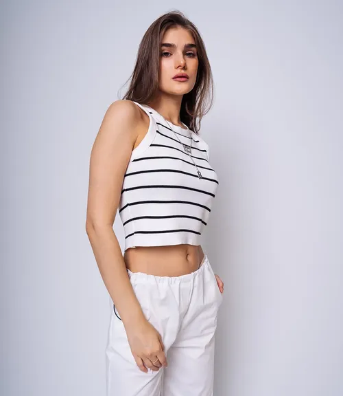 Майка #КТ0862, белый,чёрный