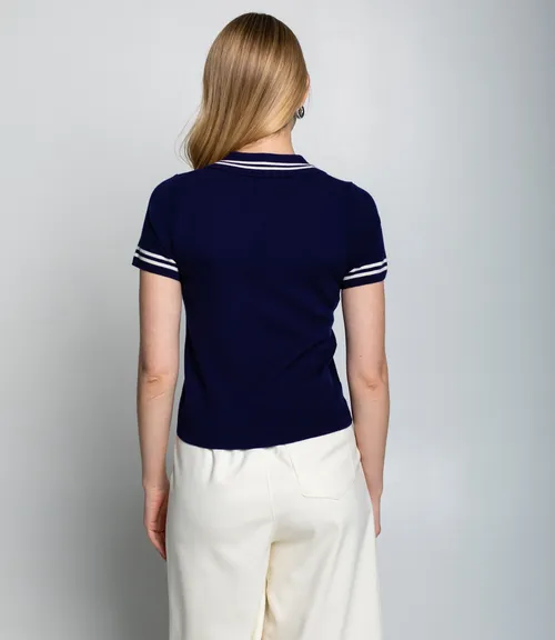 Футболка #КТ8168, тёмно-синий