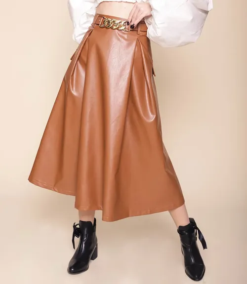 Юбка #20350, коричневый - фото 1