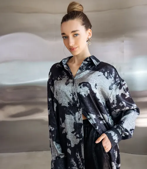 Костюм #БШ2195, серебристый,чёрный