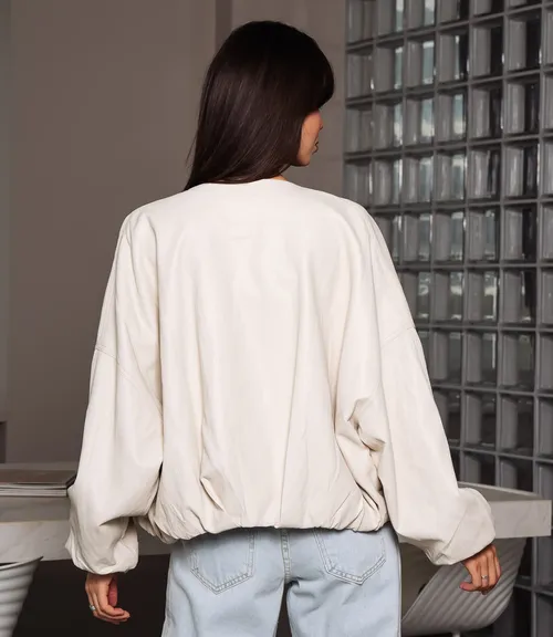 Бомбер #КТ619037, светло-бежевый