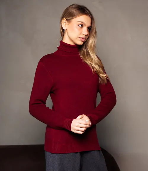 Водолазка #КТ881 (7), бордовый 