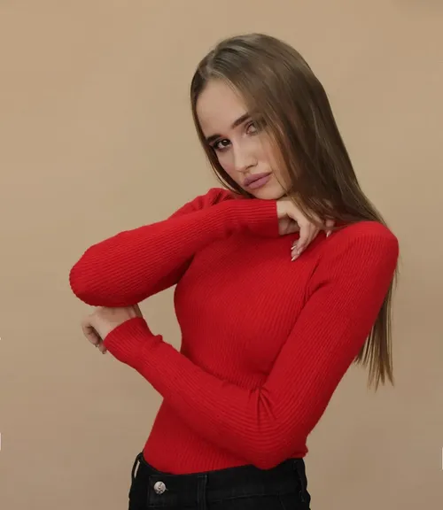 Водолазка #02***, красный - фото 2
