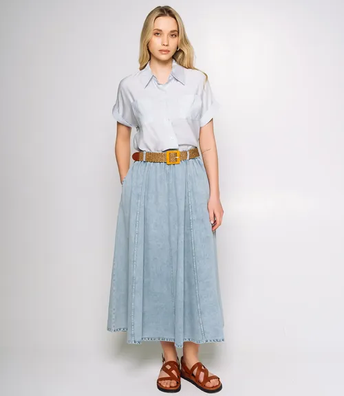 Джинсовая юбка #КТ2666 (1), голубой