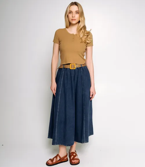 Джинсовая юбка #КТ2666 (1), синий