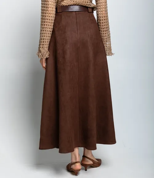 Юбка #КТ3039-2, коричневый