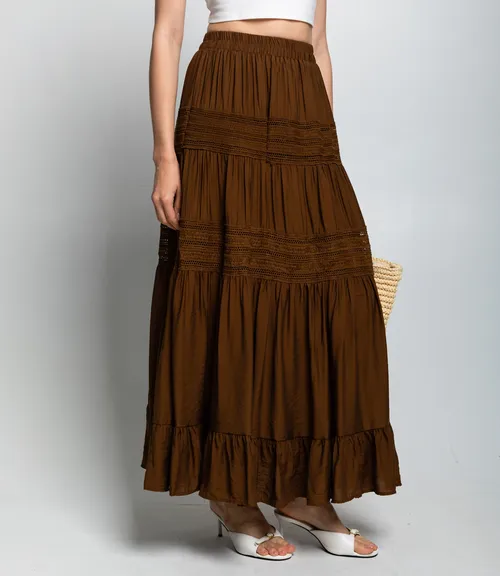 Юбка #КТ811 (11), тёмно-коричневый