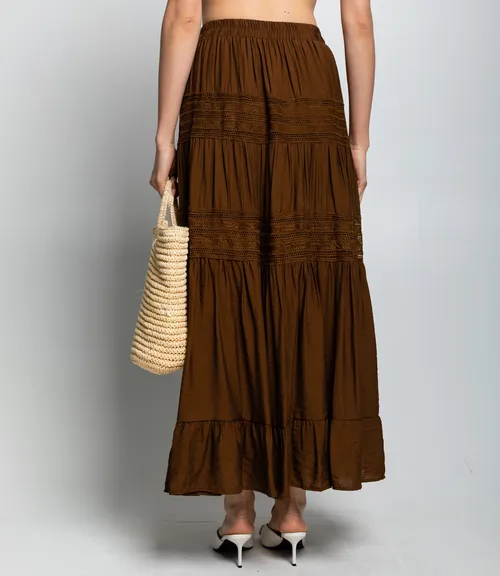 Юбка #КТ811 (11), тёмно-коричневый