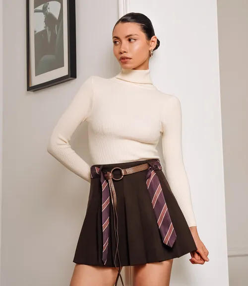 Юбка #КТ3669 (1), тёмно-коричневый