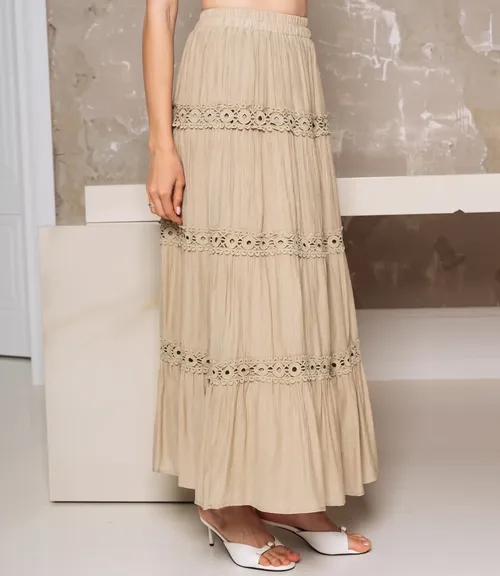 Юбка #КТ815 (9), бежево-серый