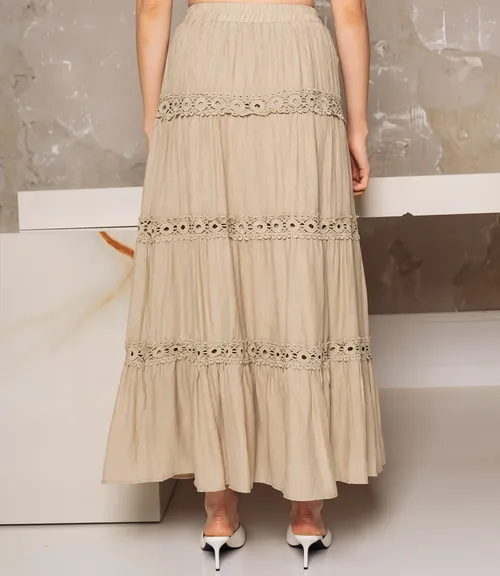 Юбка #КТ815 (9), бежево-серый