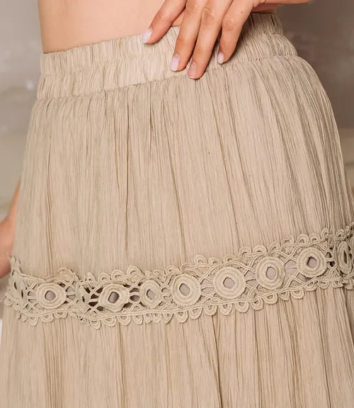 Юбка #КТ815 (9), бежево-серый