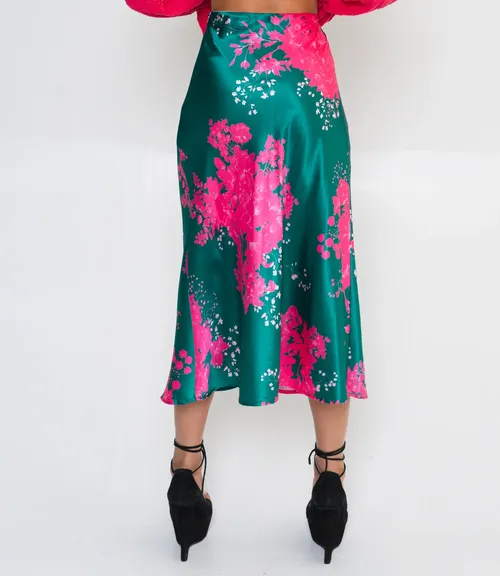 Юбка #КТ2103-1, зелёный,фуксия - фото 4