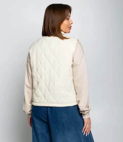 Жилет #КТ741, светло-бежевый