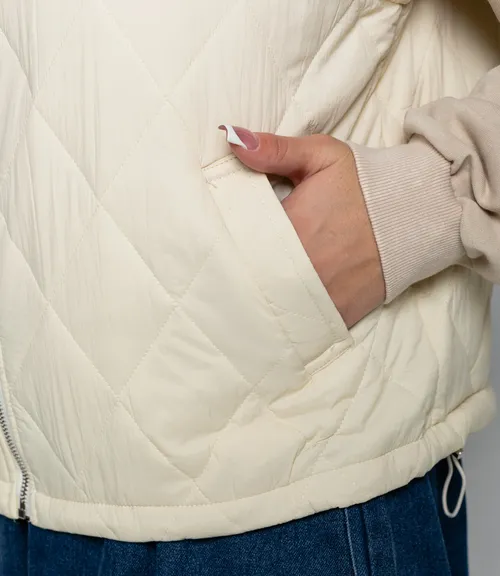 Жилет #КТ741, светло-бежевый