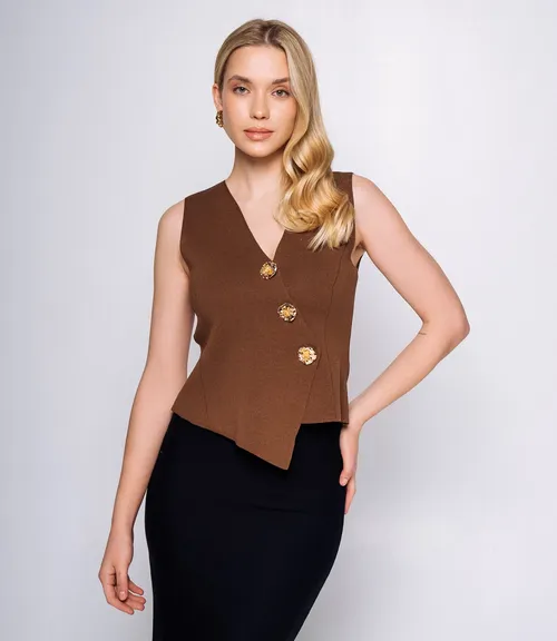 Жилет #КТ5038, коричневый