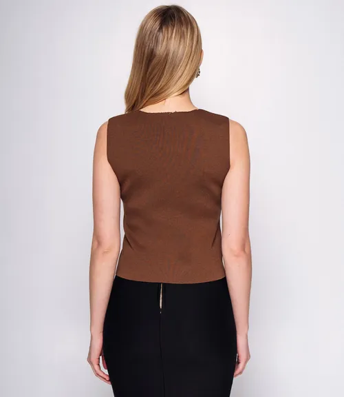 Жилет #КТ5038, коричневый