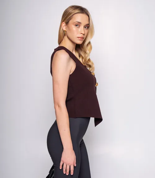 Жилет #КТ5038, шоколадный