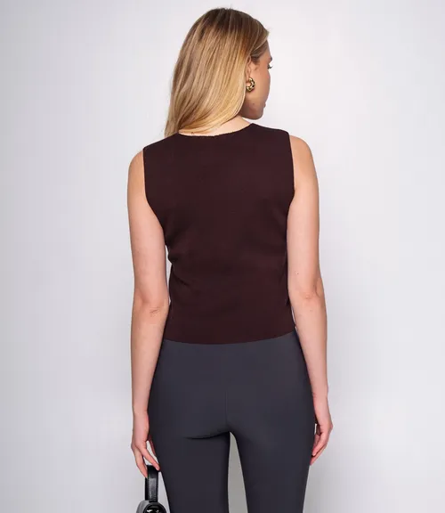 Жилет #КТ5038, шоколадный