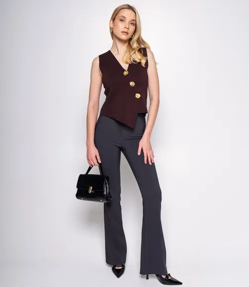 Жилет #КТ5038, шоколадный