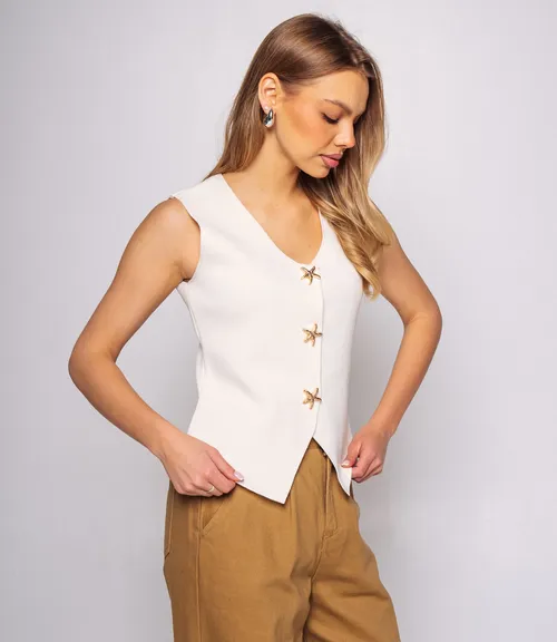 Жилет #КТ5034, кремовый