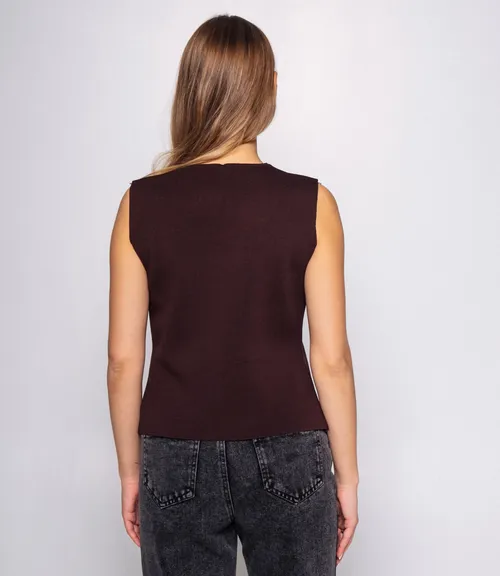 Жилет #КТ5034, шоколадный