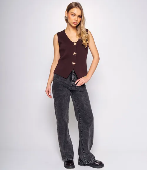 Жилет #КТ5034, шоколадный